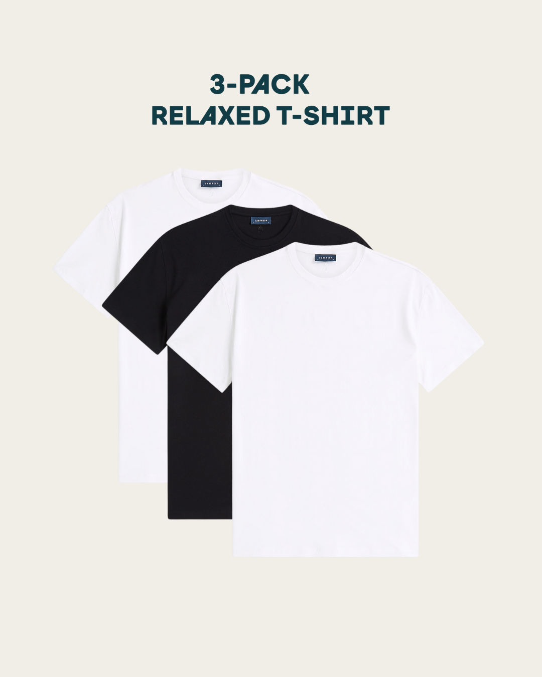 Relaxed T-shirt 3-pack bundle | White & Black