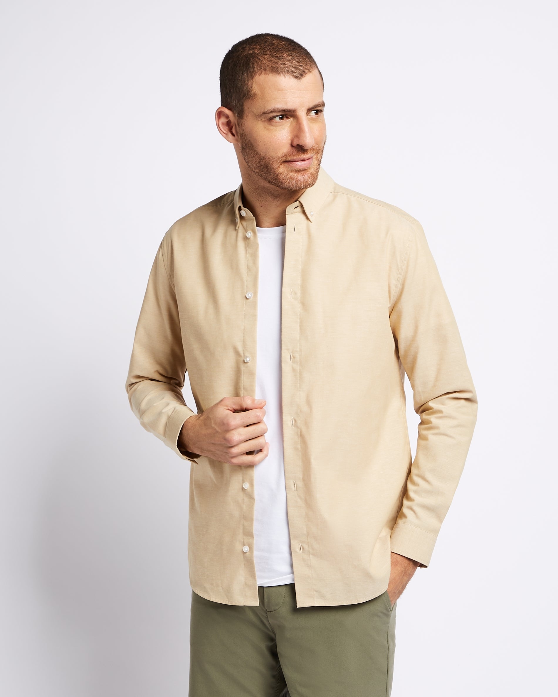 Linen Chambray Shirt Dry Sand