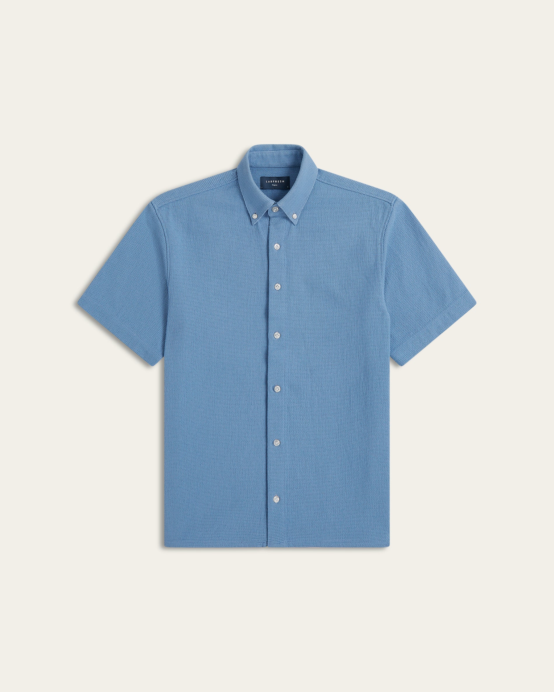 Short Sleeve Shirt Off White / Light Blue