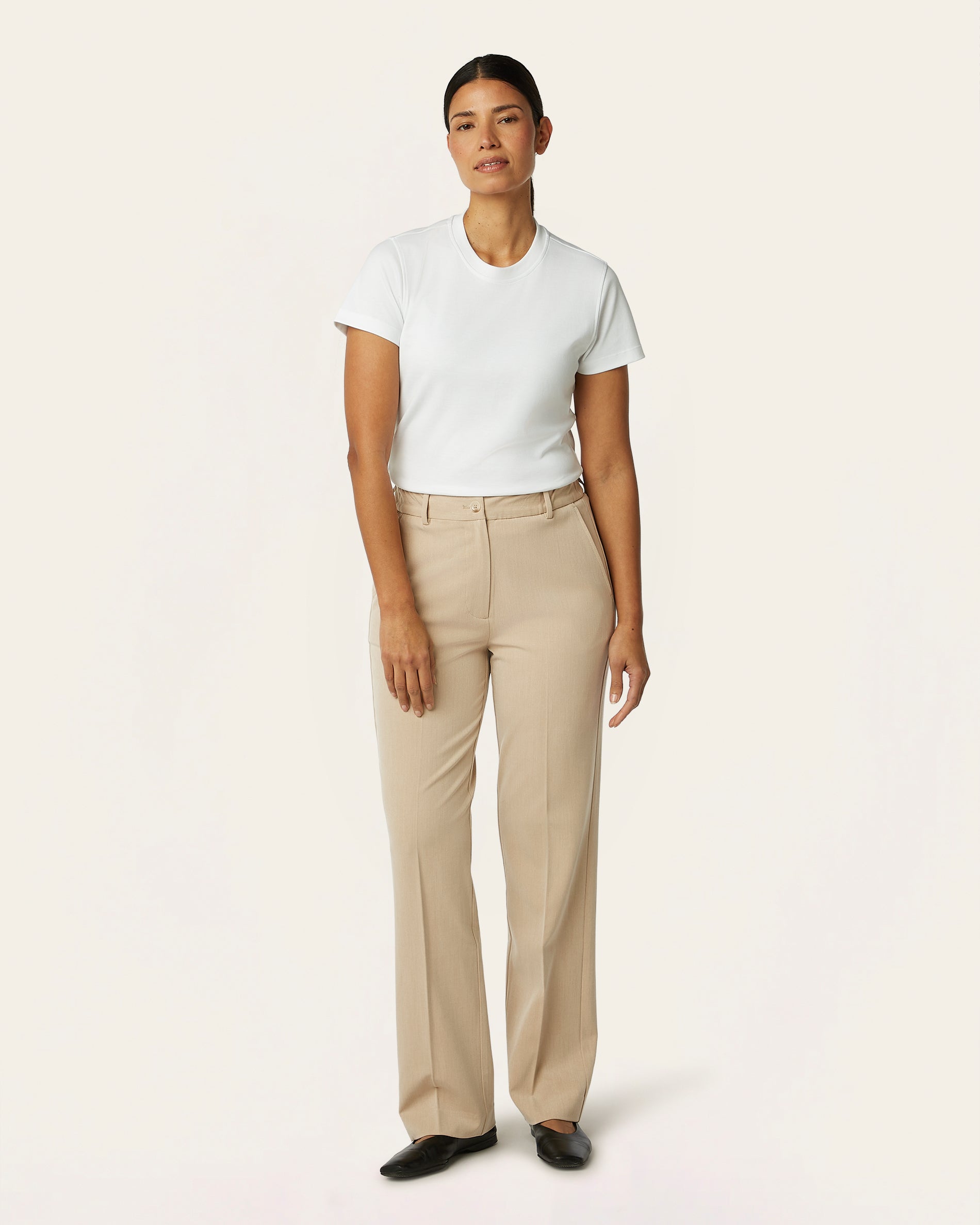 Straight Signature pants - Sand