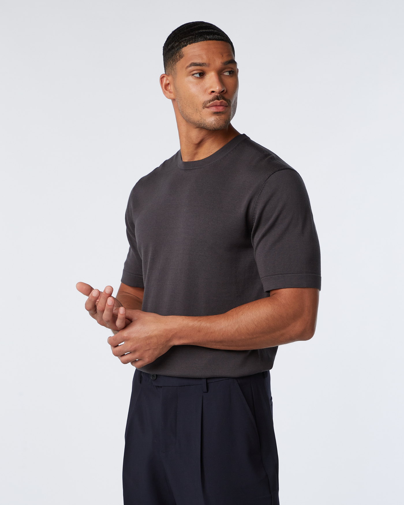 Knitted t-shirt Dark grey