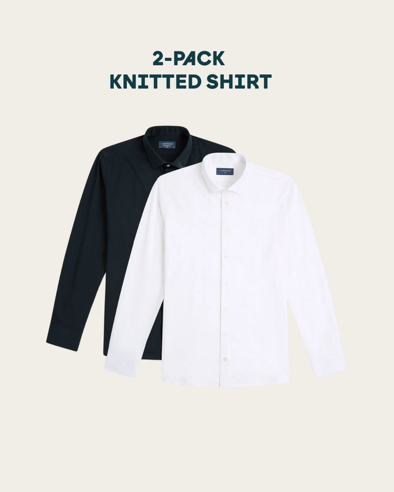 Knitted non-iron shirt 2-pack bundle