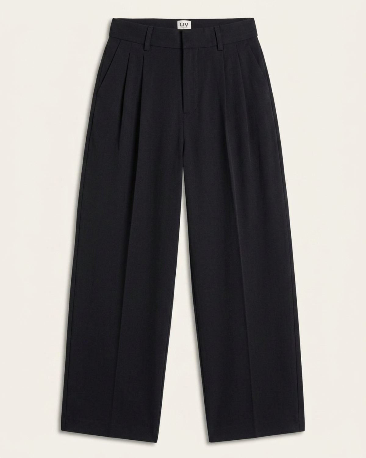Pleated Signature Wide Pants - Black