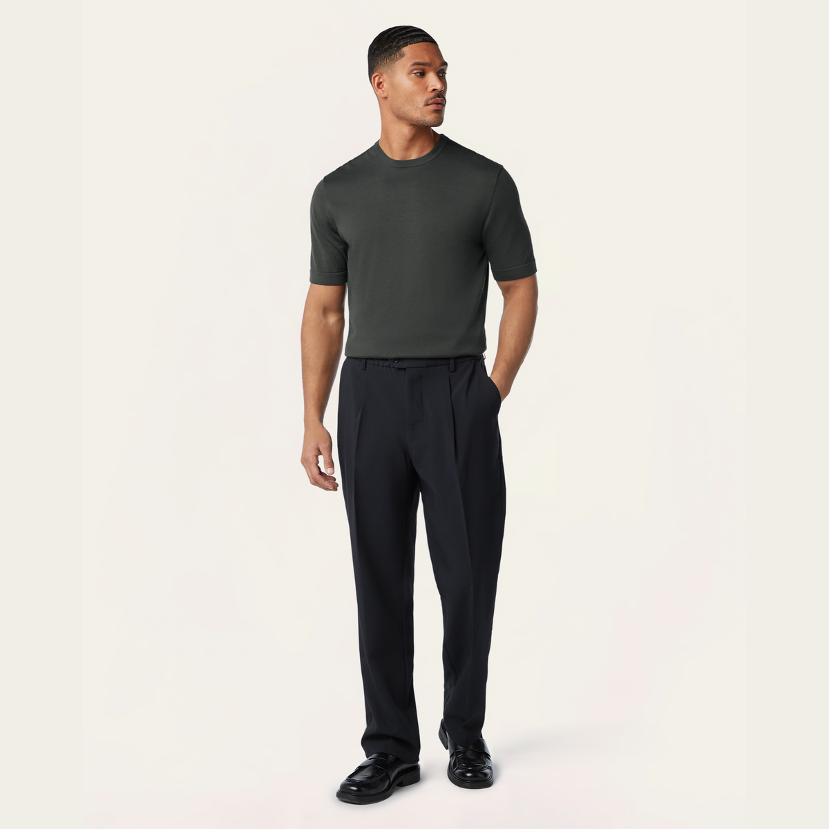 Knitted t-shirt Dark grey