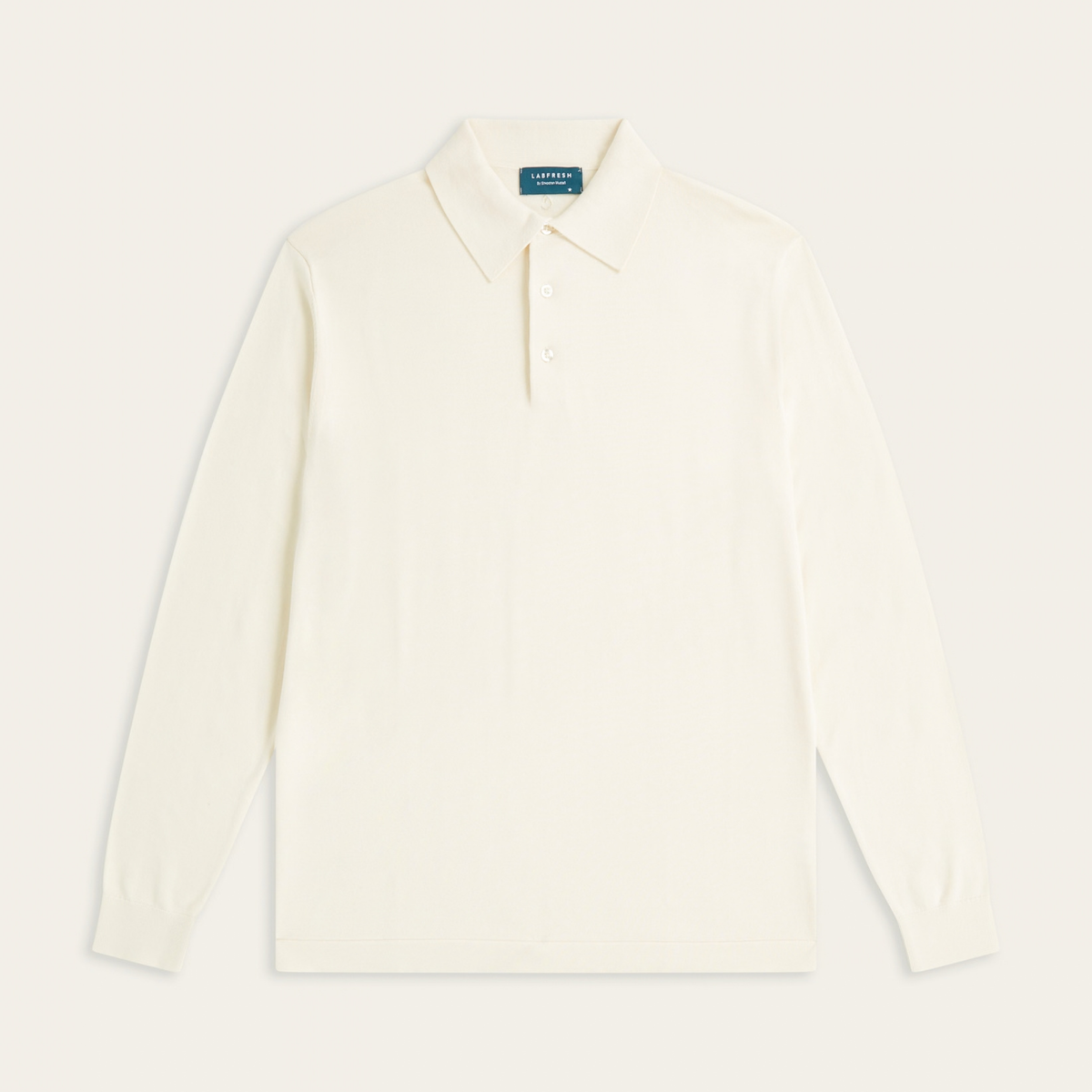 Knitted Long-sleeve Polo Off-white
