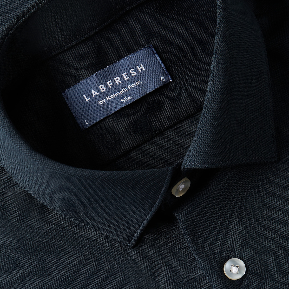 Knitted non-iron shirt navy