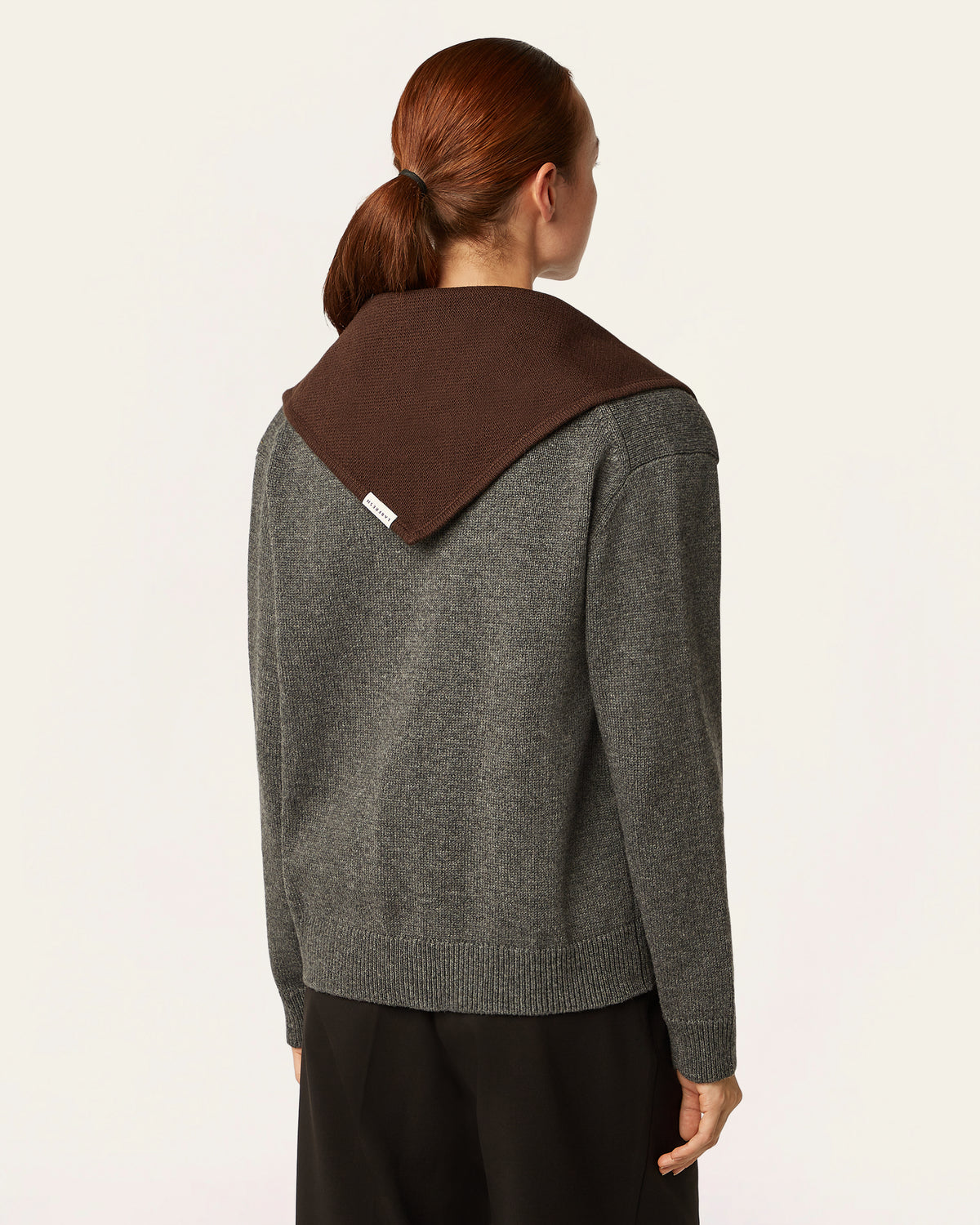 Heavy Seawool Triangle Scarf - Dark Brown