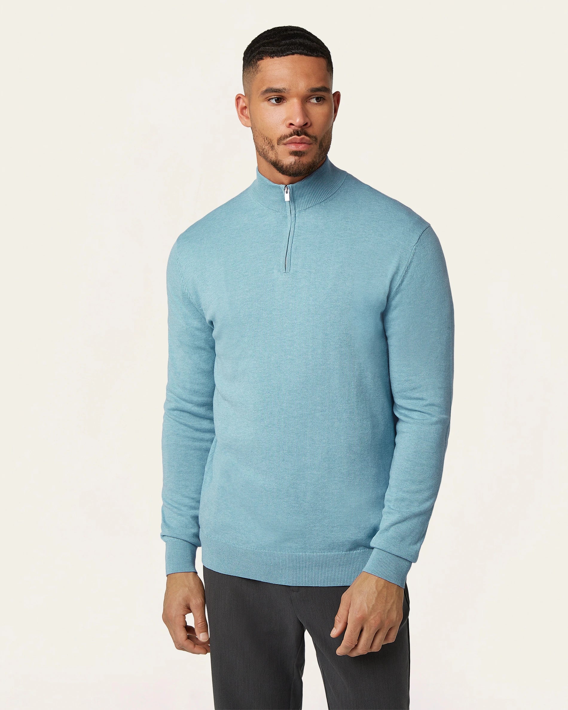 Seawool Half Zip Light Blue