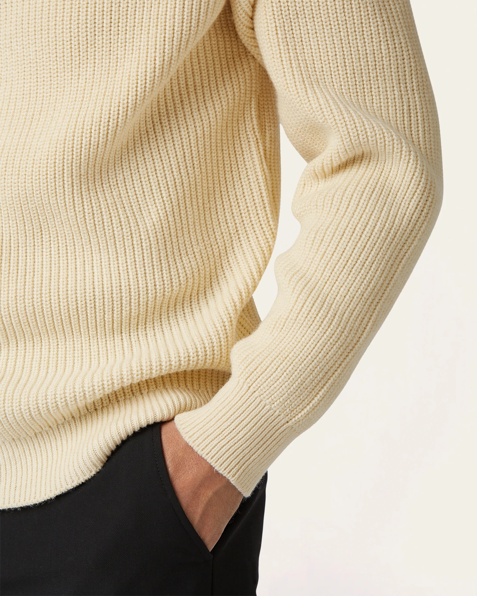 Heavy Seawool Half Zip Off-white