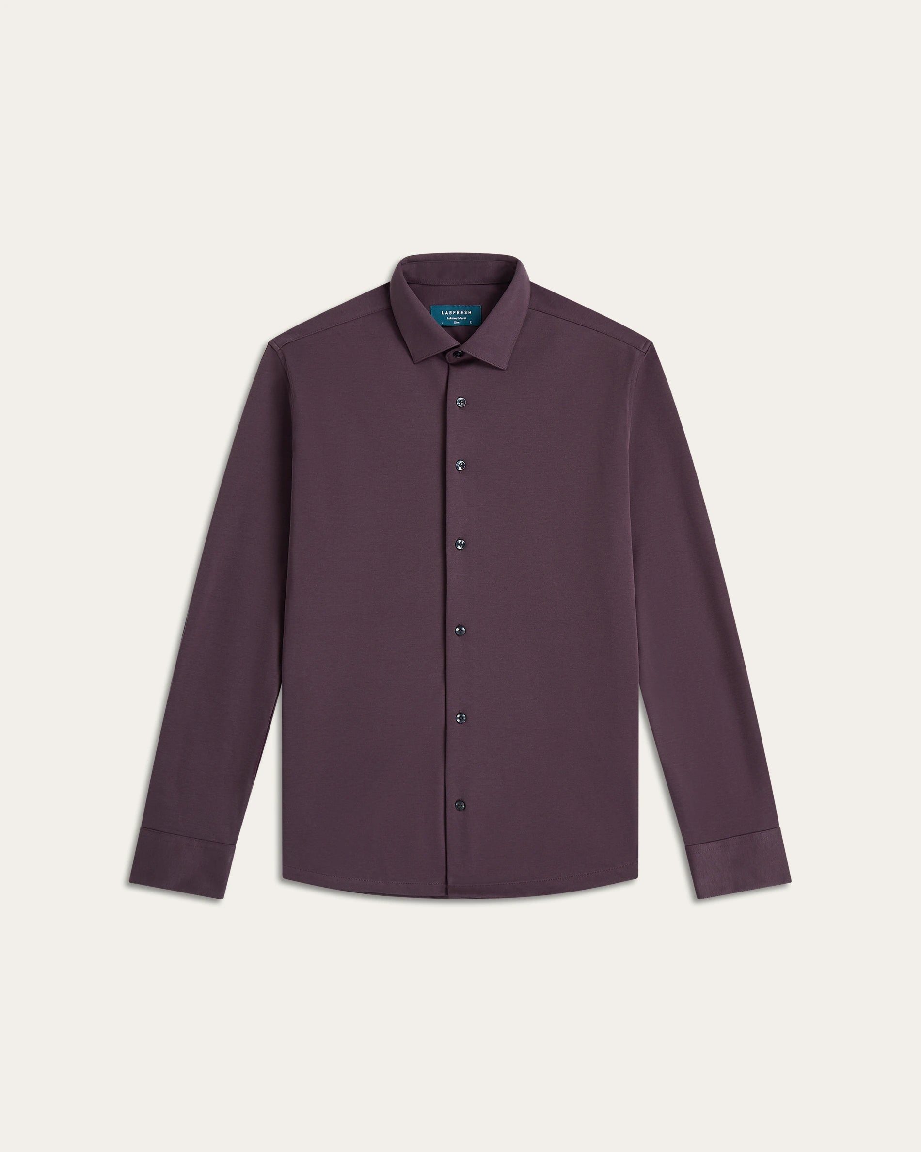 Knitted non-iron shirt Dark Plum