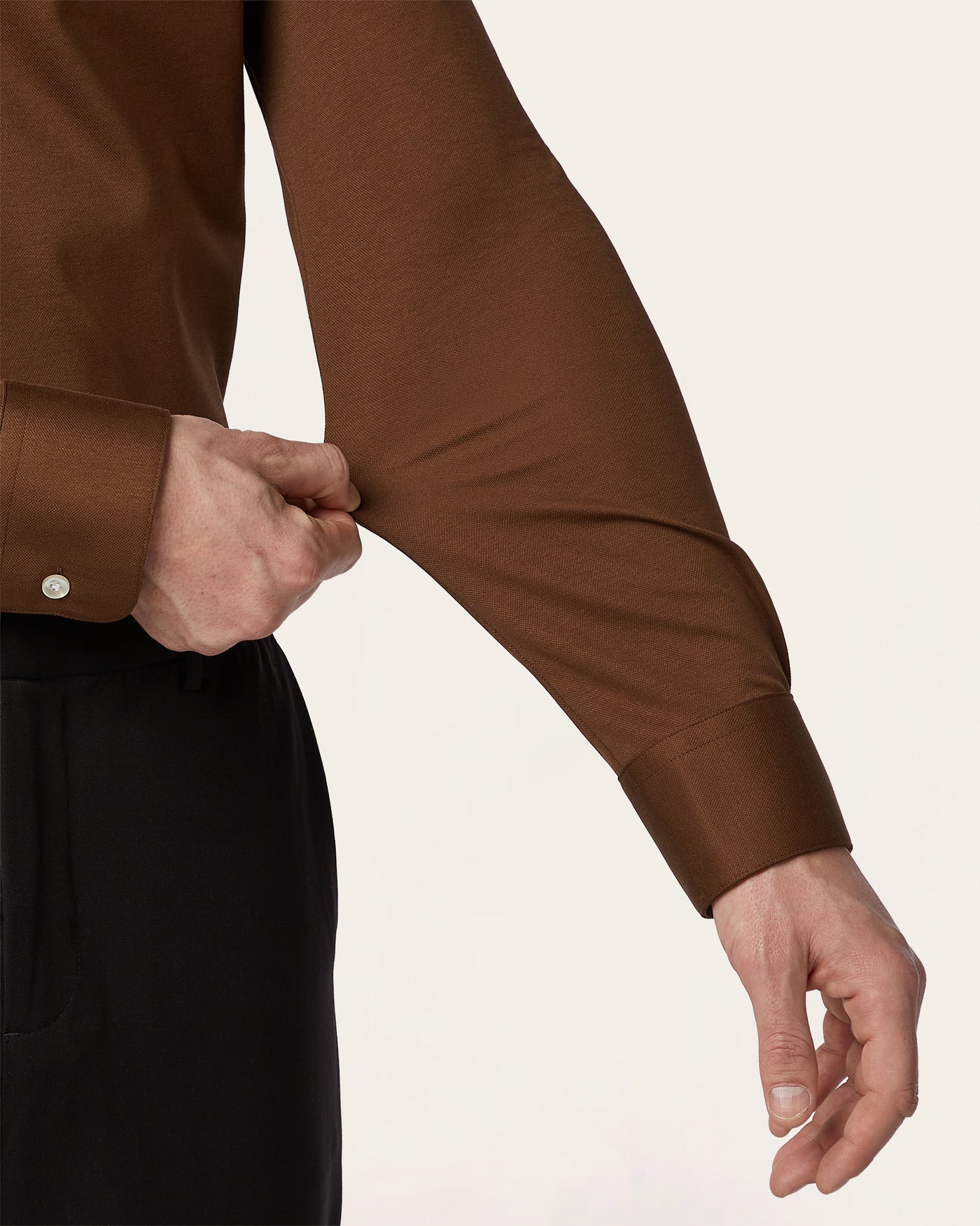 Knitted non-iron shirt Brown