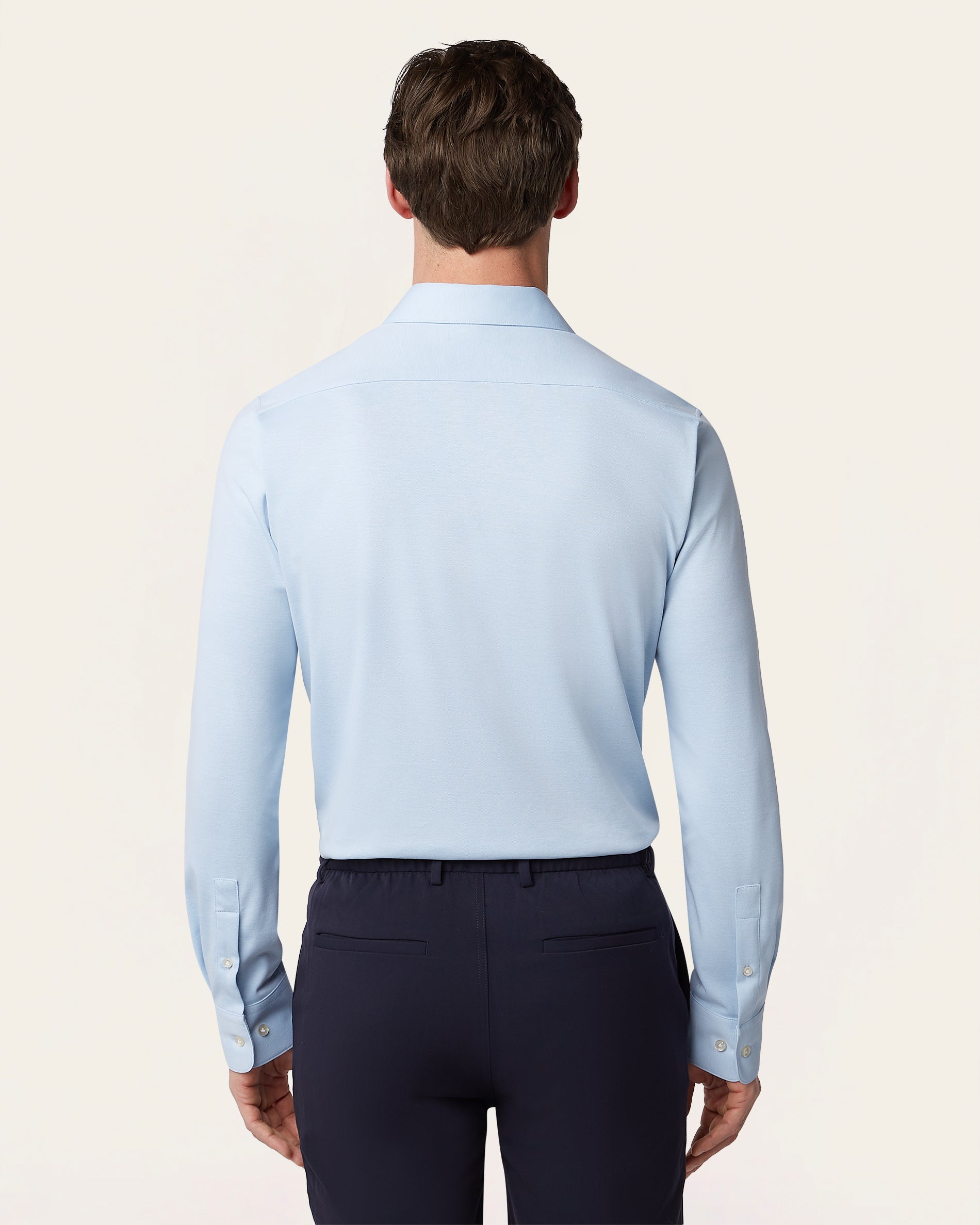 Knitted non-iron shirt Light Blue