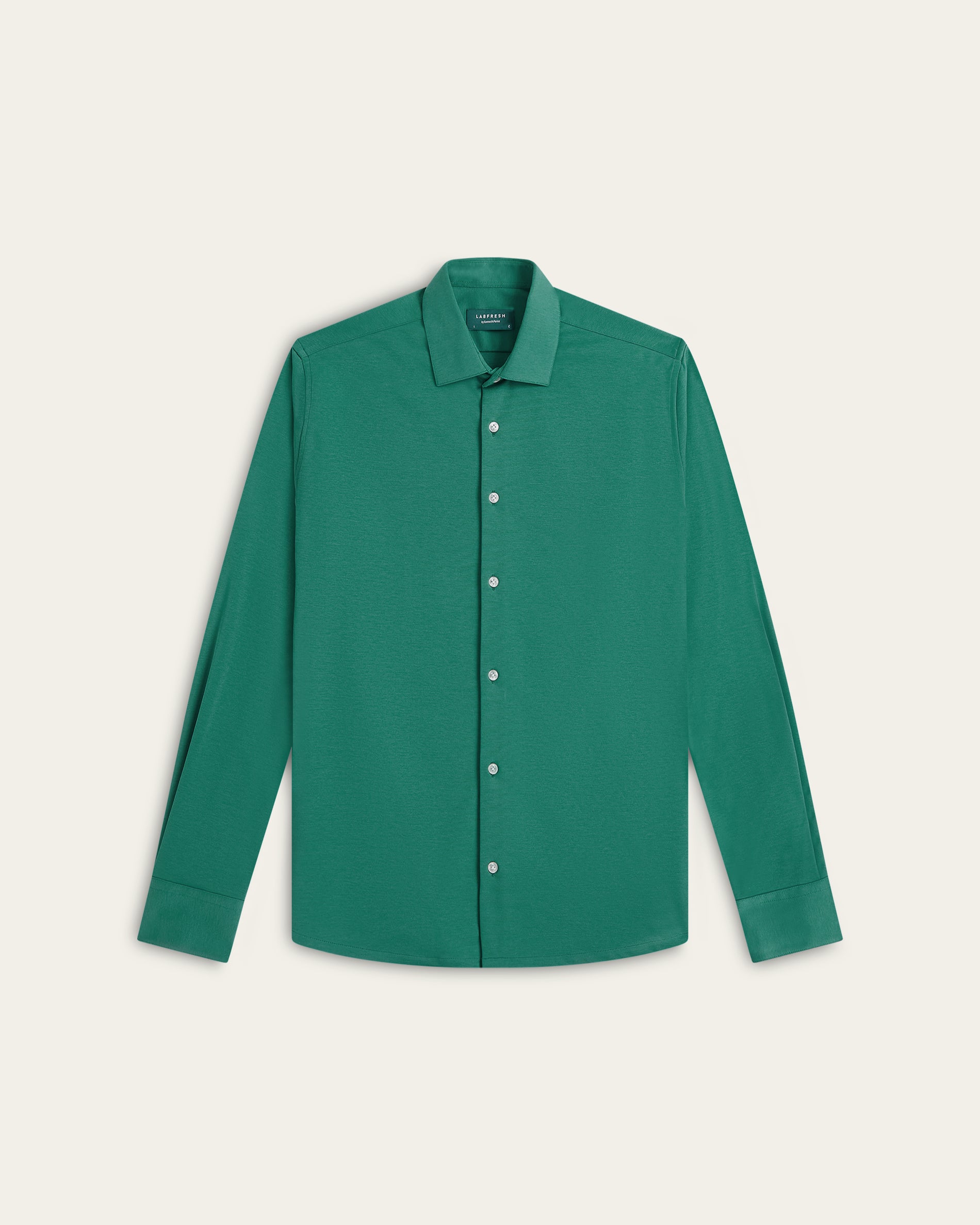 Knitted non-iron shirt North Sea Green