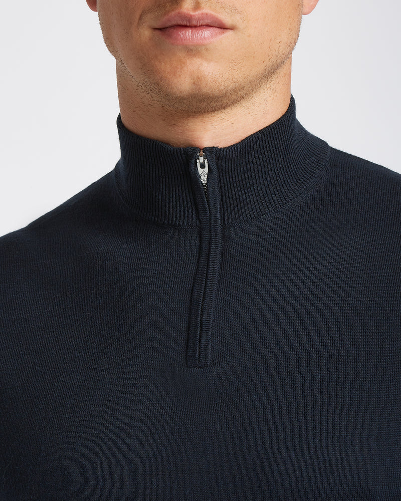 Seawool Half Zip Navy