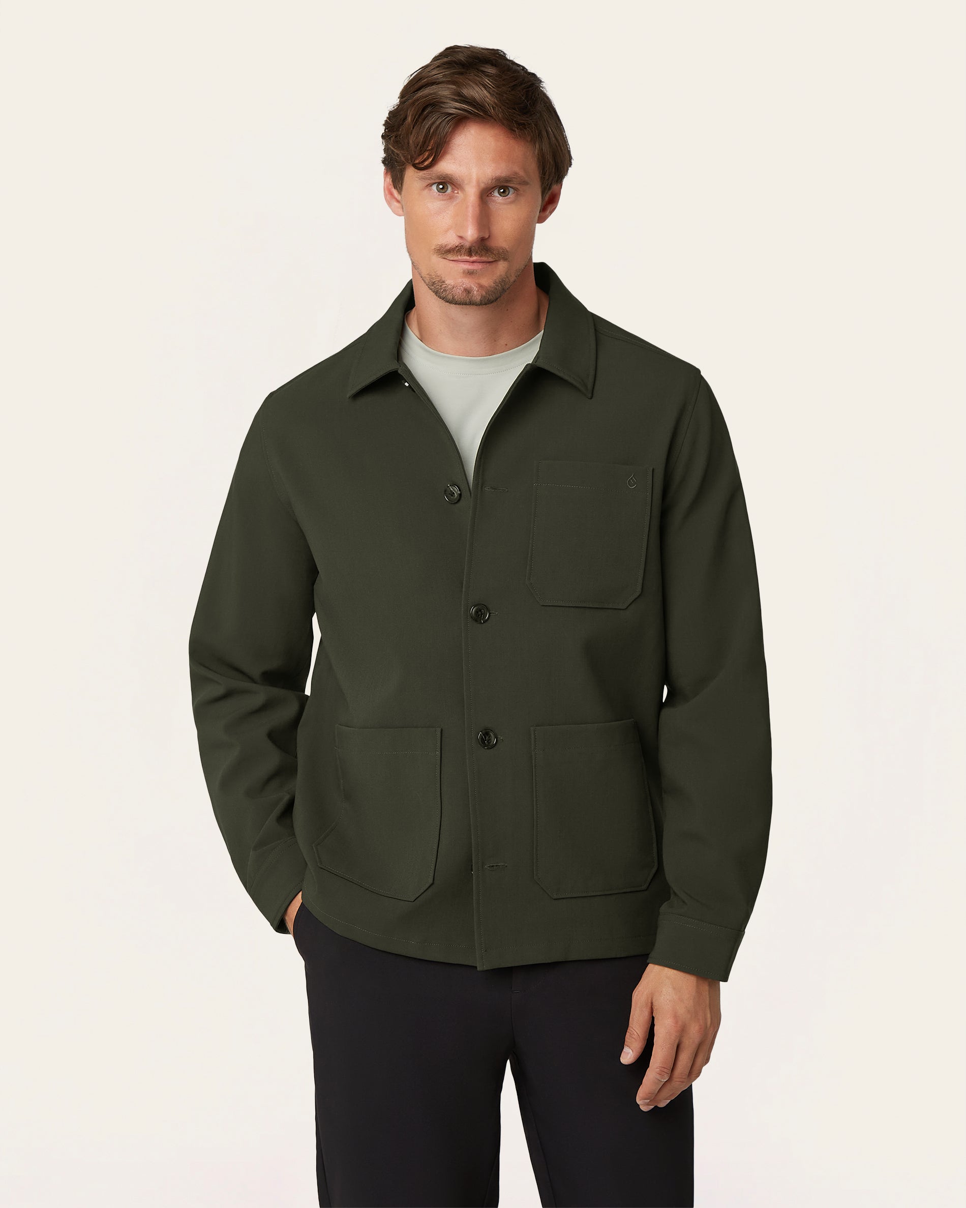 トップス Sasquatchfabrix LINEN SHIRT JACKET Dark Green Water-Repellent Shirt Jacket | LABFRESH
