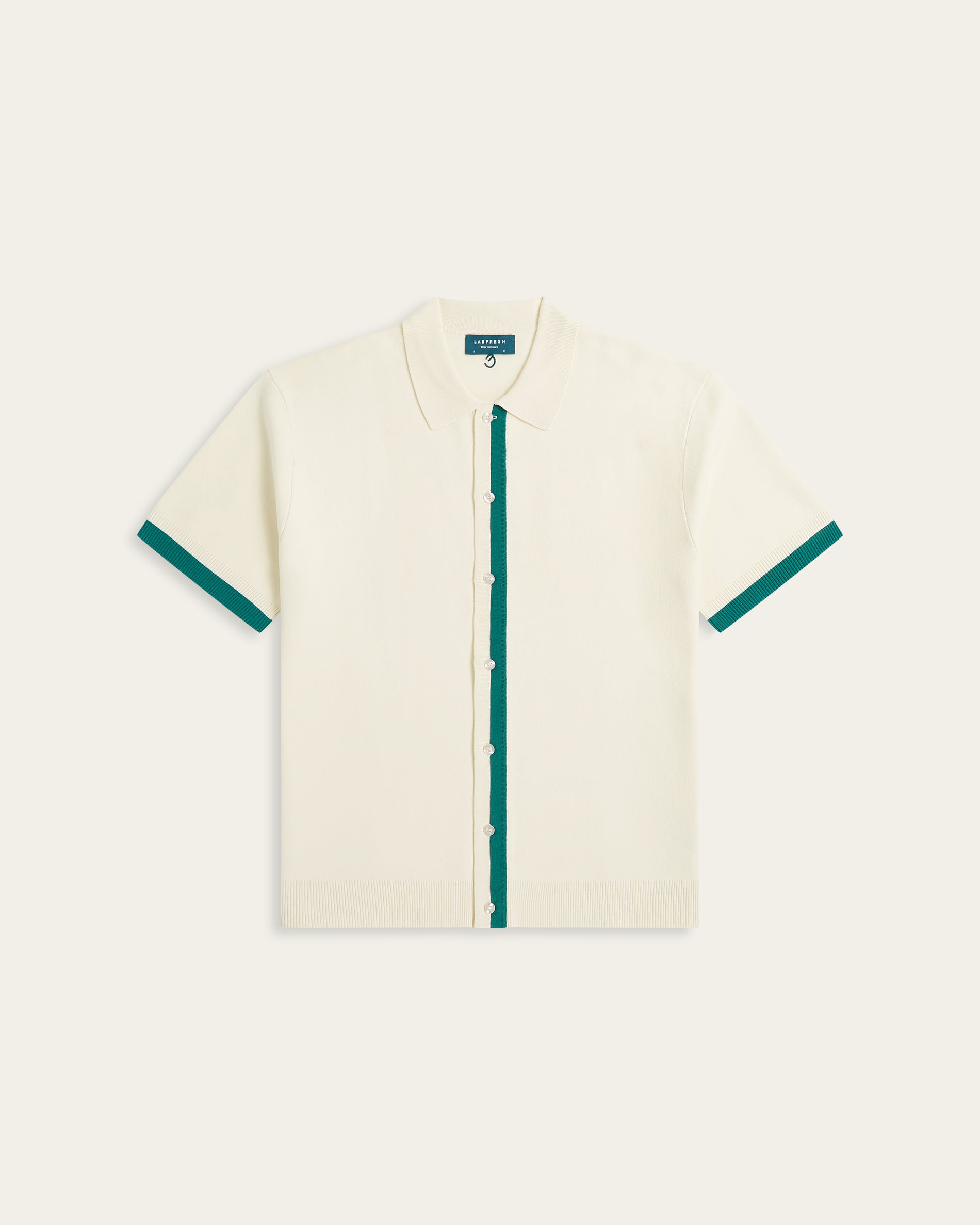 Jacquard Polo Off White / Dark Green