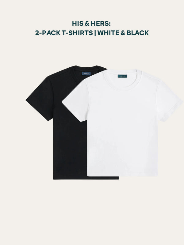 His & Hers: T-shirt 2-pack | White & Black