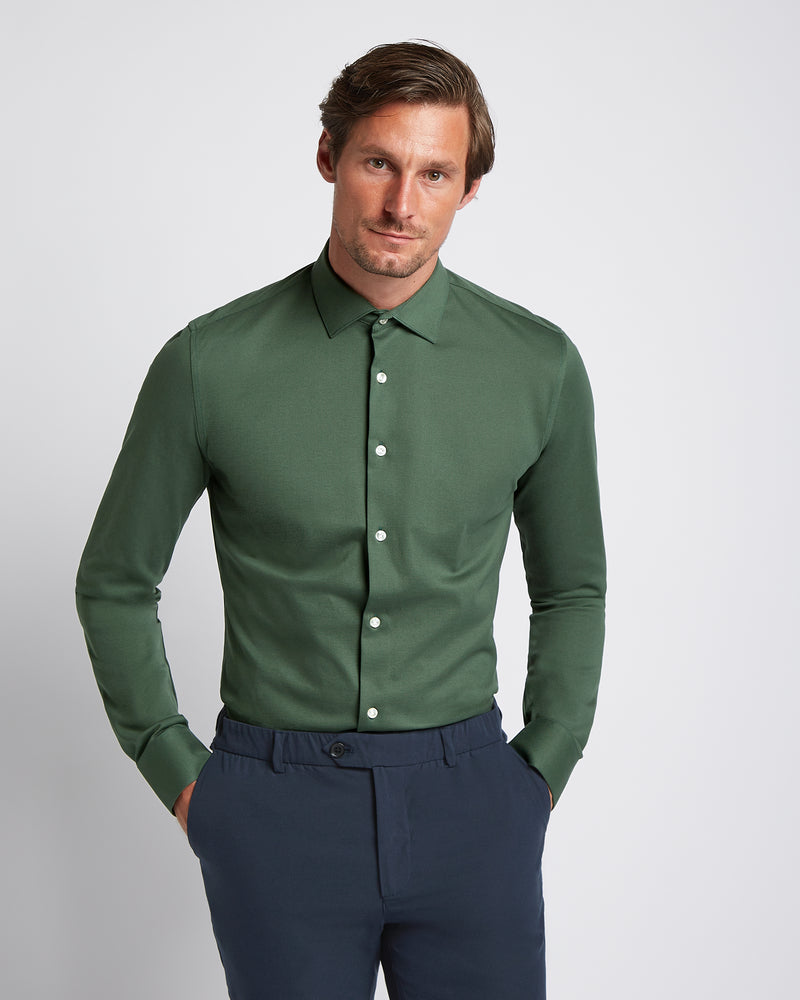 Knitted shirt Moss Green