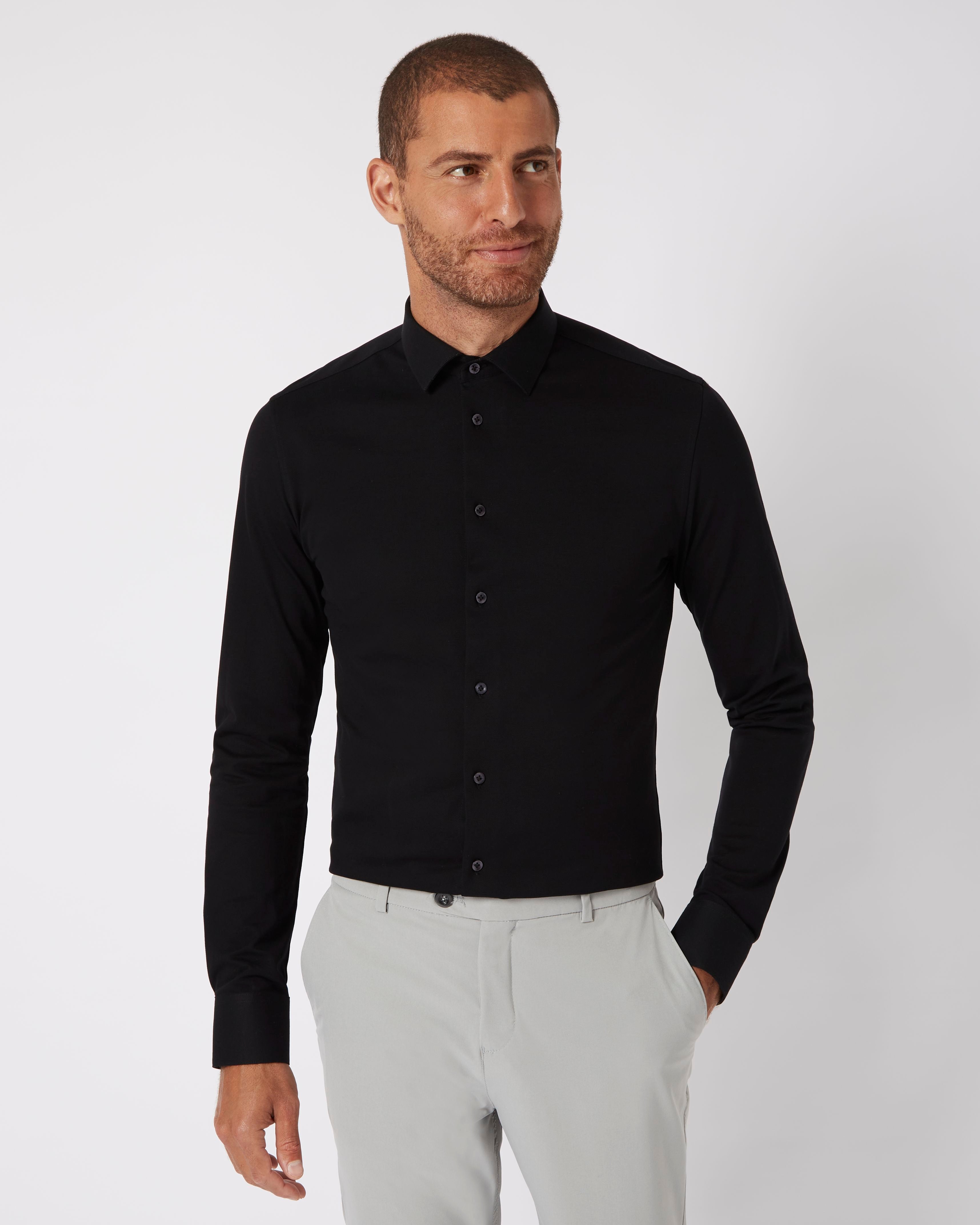 Prior Tech: Knitted shirt black